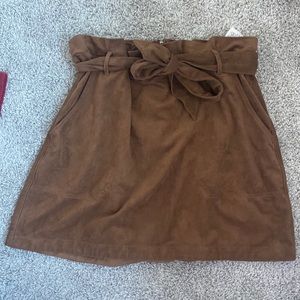 Brown suede skirt